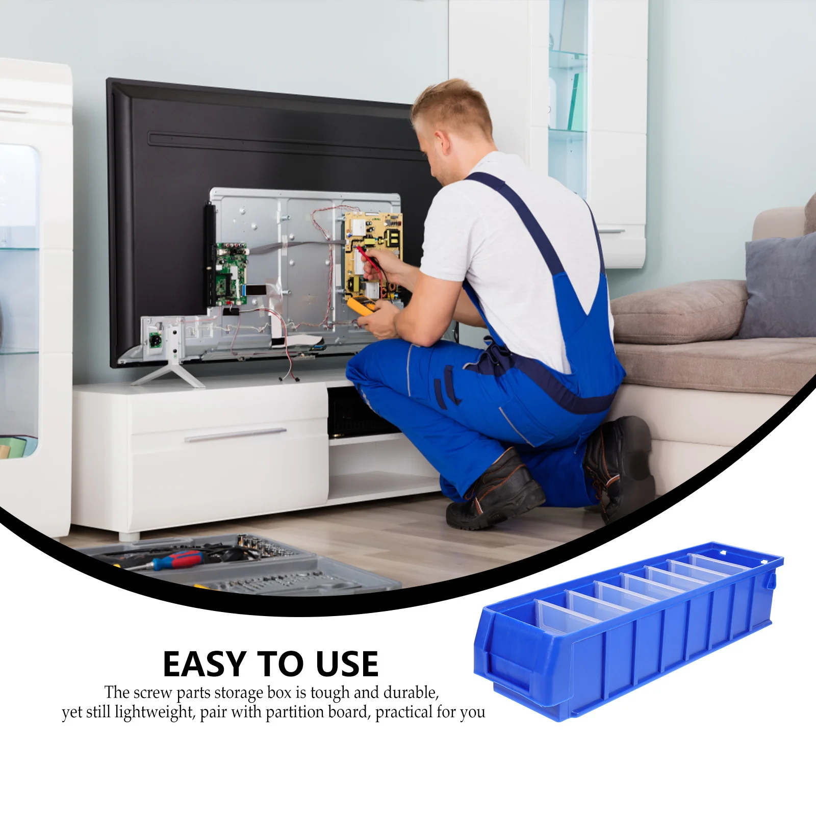 صندوق لولبي منظم تخزين الأدوات شديد التحمل مع فواصل حاوية أجزاء محمولة لاستخدام ورشة المرآب والمطبخ والمكتب #1