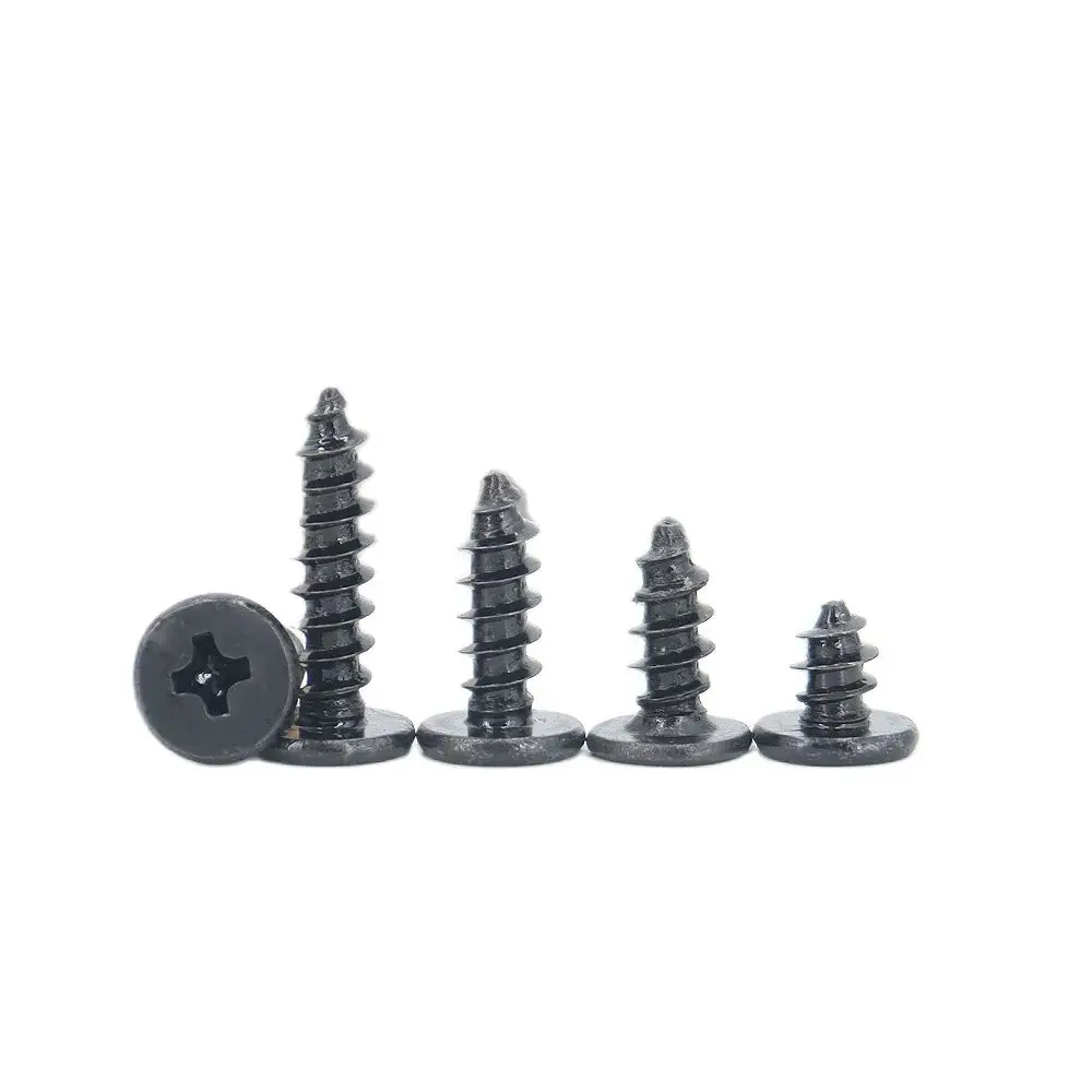 

Black Zinc Plated Steel Cross Recessed Thin Head Self Tapping Screw M1.2 M1.4 M3 M4 CA for DIY Electronics And Mini Projects