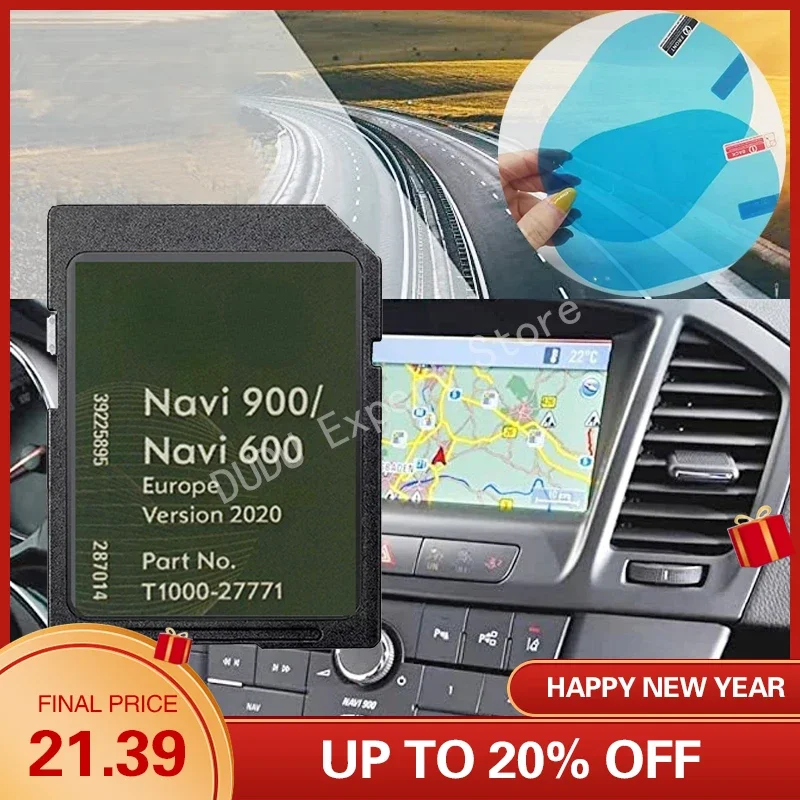 Opel Vauxhall 600 900 Navigation Map SD Card Map Card 2020-2022 with Flashing with Anti Fog Reaview Stickers