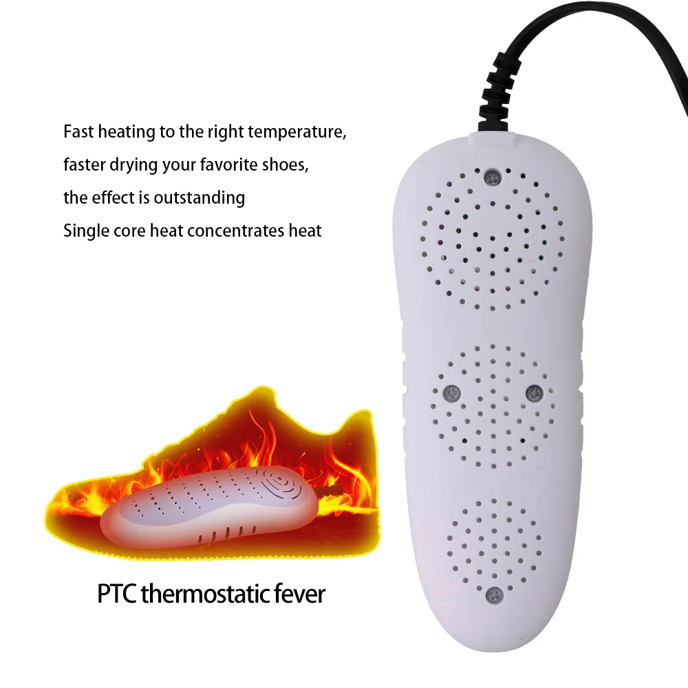 2025 Neuer elektrischer Schuhtrockner mit Timer, 4H, 8H, 12H, PTC-Heizung für Stiefelwärmer, Desinfektion, desodorierender tragbarer Trockner, blaues Licht