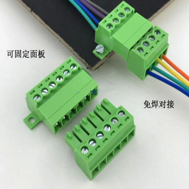 

10sets 3.81 panel fixed terminal block K15EDGRKS-3.81MM spacing aerial butt welding free plug 2P-24P