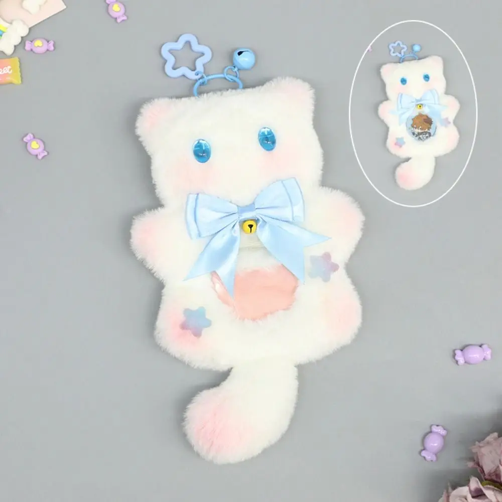 Fashion Lacework Cute Badge Holder Cartoon Cat with Keychain Anime Pins Display Base DIY Badge Decoration Tray Fans Chasing