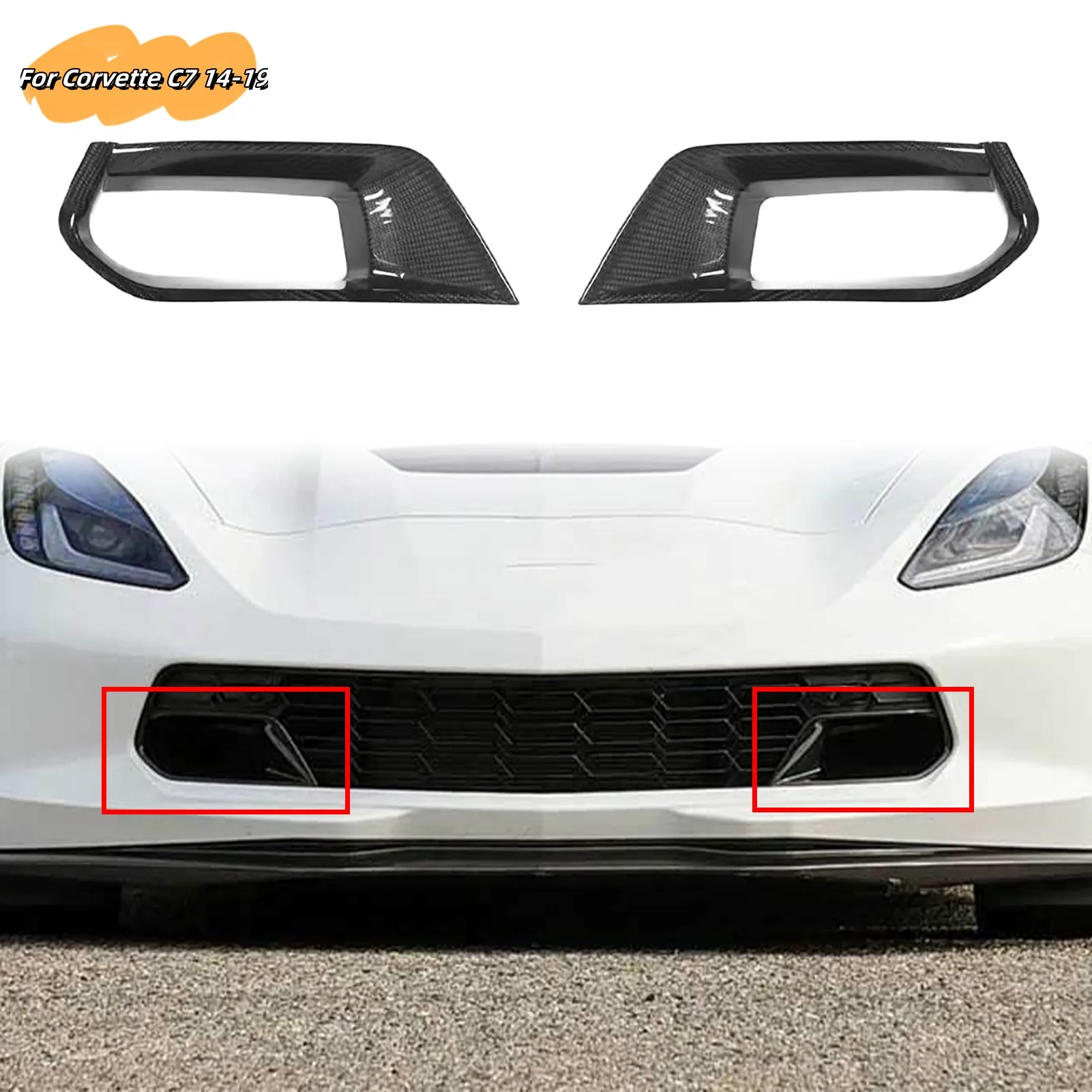 for Chevrolet Corvette C7 Z06 2014-2019 Air Duct Fender Inlet Cover Dry Carbon Fiber Auto Parts Car Accessories