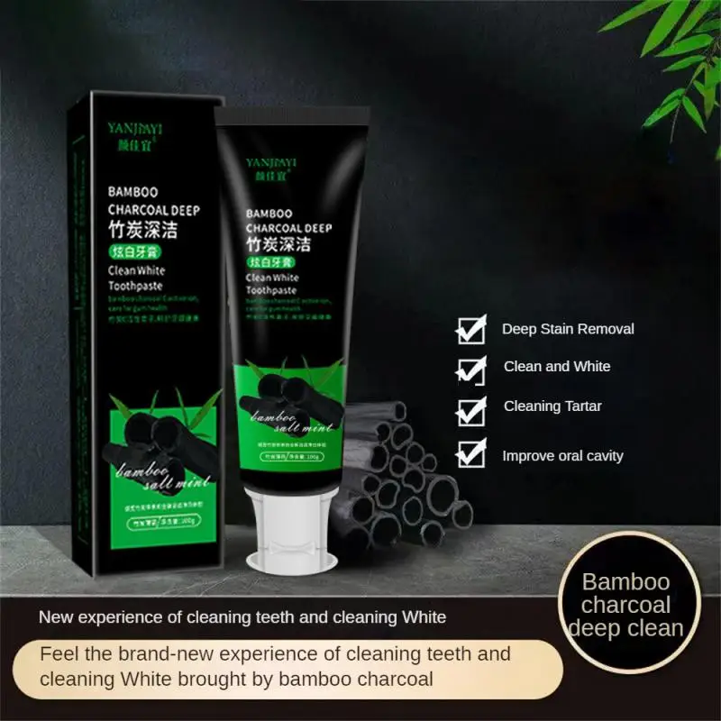 

100/110g Bamboo Charcoal Toothpaste Anti Smoke Stains Odor Whiten Niacinamide Probiotic Toothpaste Refreshing Breath Oral Care