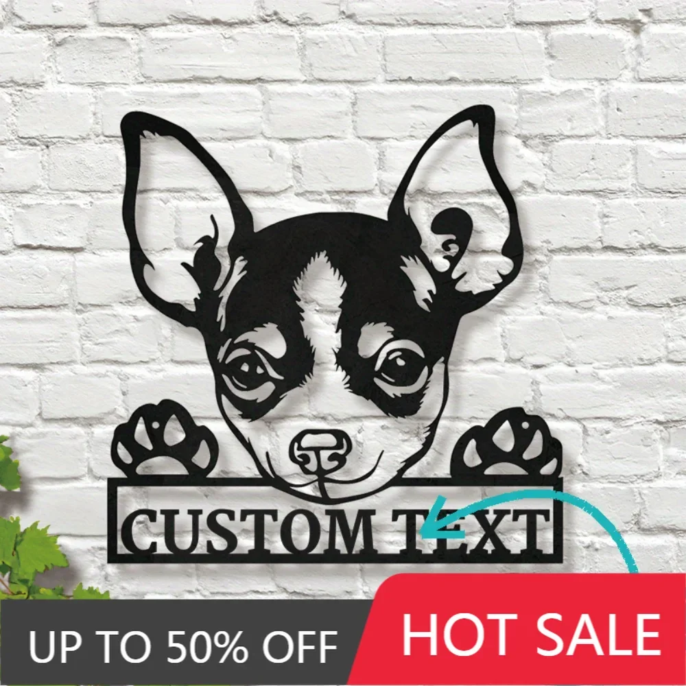 

Forged Custom Iron Art Exclusive Tailored Chihuahua Metal Wall Art with Custom Name Sign Perfect for Home Decor and Dog Lovers'