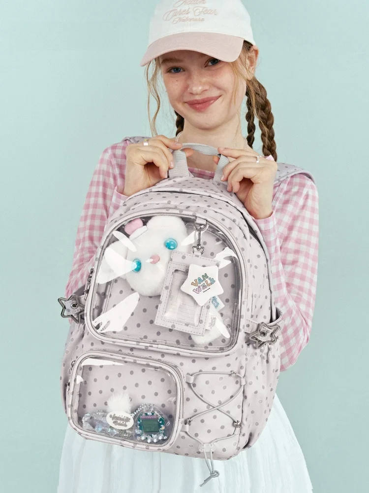 Mochila VANWALK de Gran Capacidad Estilo Universitario para Mujer, Bolsa para Libros Escolares, Bolsa para Meriendas Diarias
