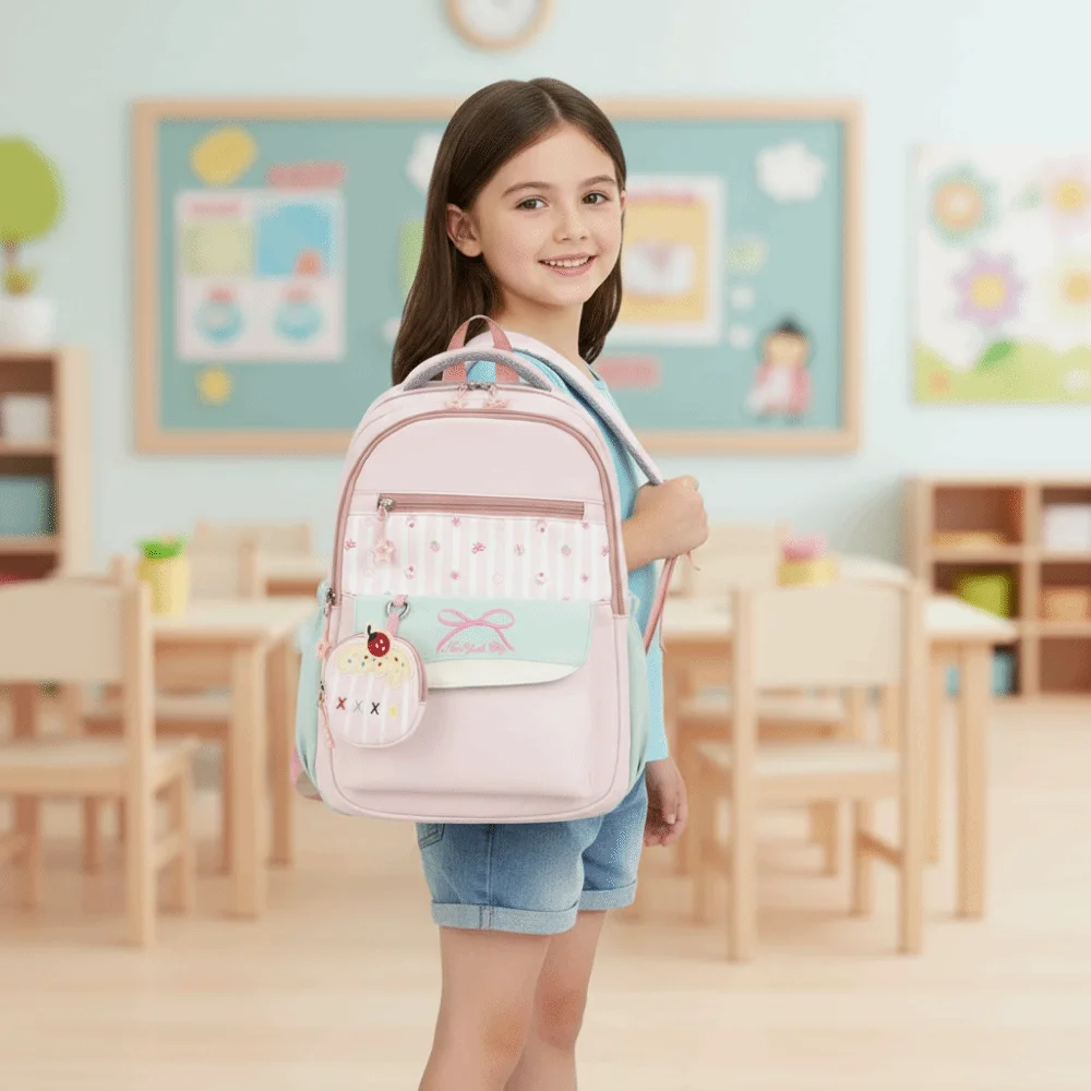 Large Capacity Travel Backpack Comfortable Breathable College Student Backpack Multi-pocket Cartoon Pattern