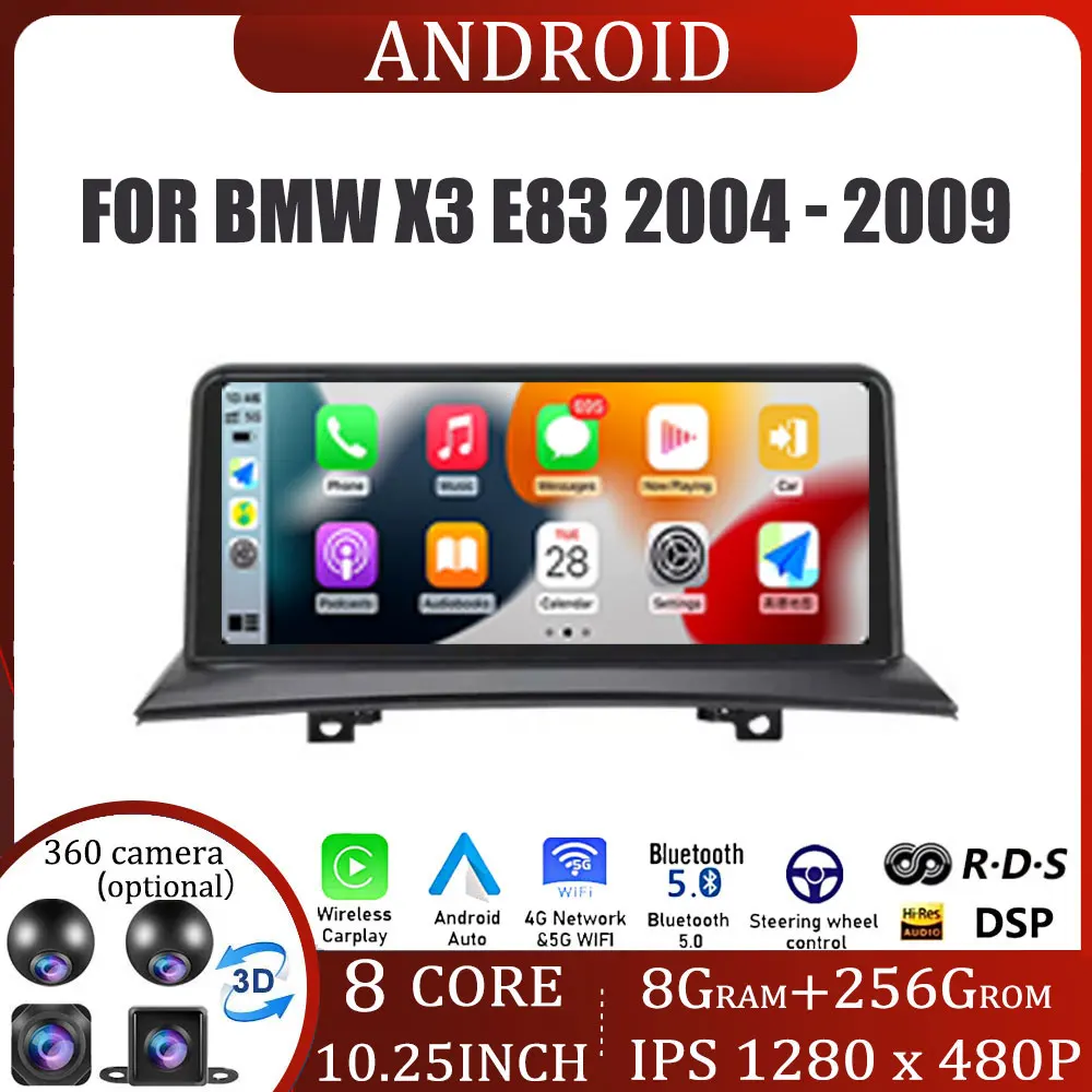 

10.25" For BMW X3 E83 2004 2005 2006 - 2009 NBT System Android OSCar Multimedia Video Player Radio Navigation Carplay Auto