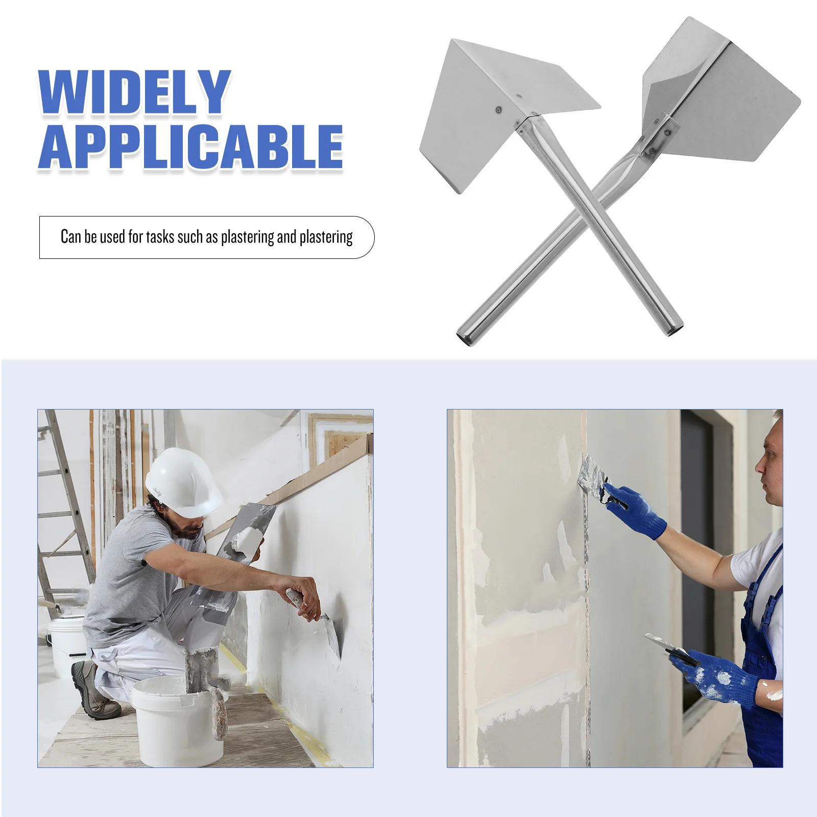 2Pcs Corner Trowel Stainless Steel Plastering Hand Tool Drywall Compound Corner Shaping Tool for Construction