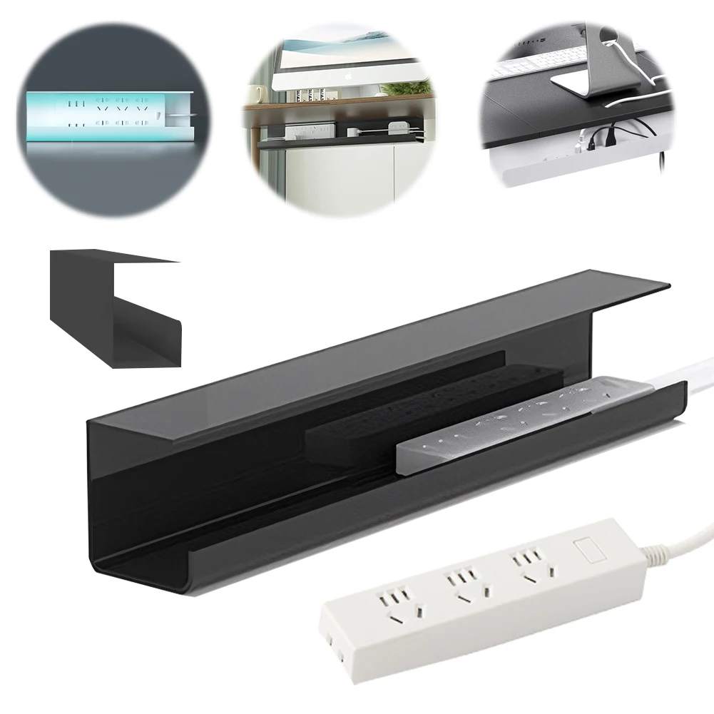 

Under Desk Cable Management Tray Self Adhesive Cable Storage Rack Flame Retardant Wire Management Rack for Charging Cable