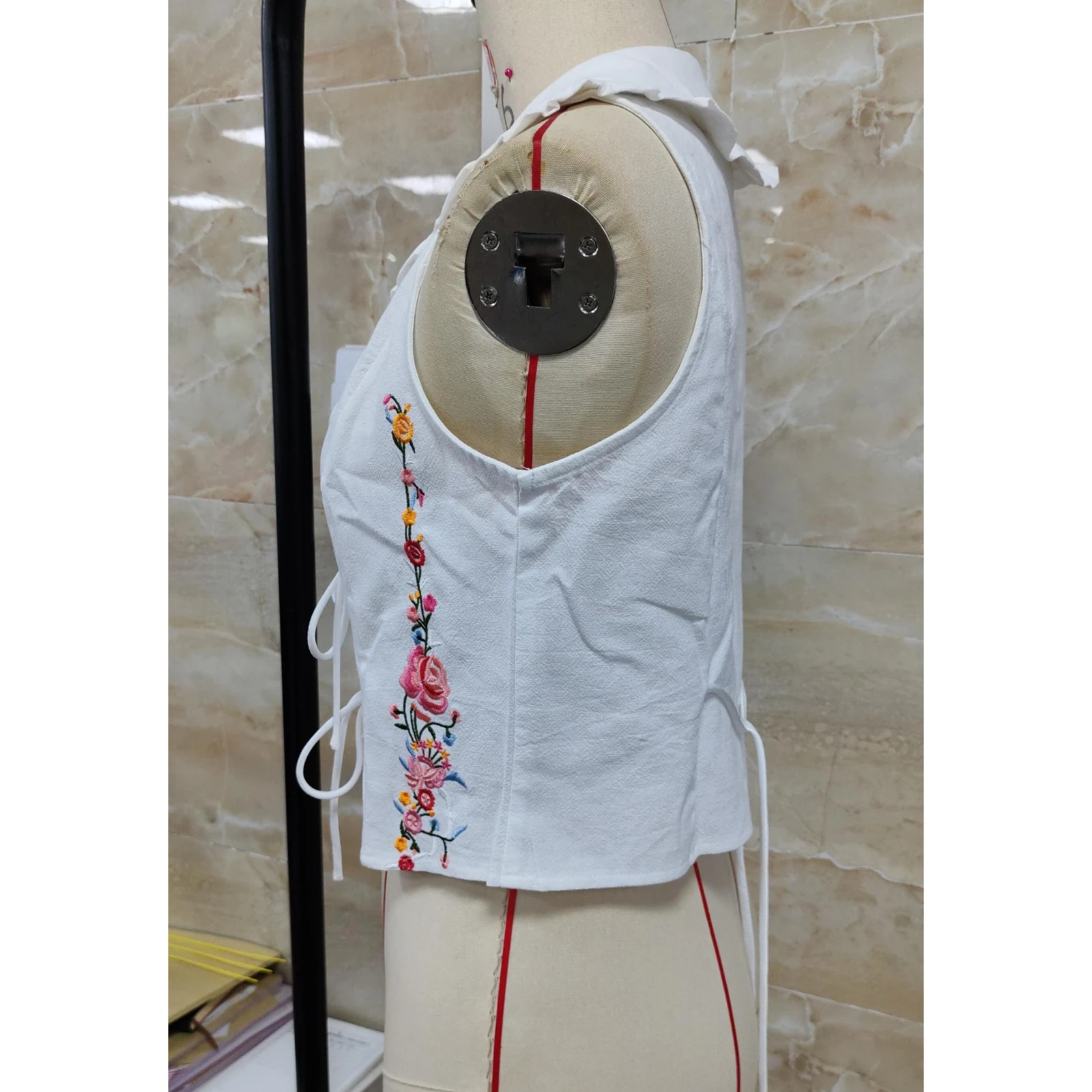 Canotte floreali da donna con risvolto, scollo a V, senza maniche, cravatta sul davanti, per vacanze al mare, feste estive, abbigliamento quotidiano, streetwear