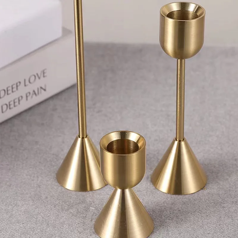 3 Pcs Metal Candle Holders New   Candlestick Holiday Gift Centerpieces Wedding porps Christmas deco