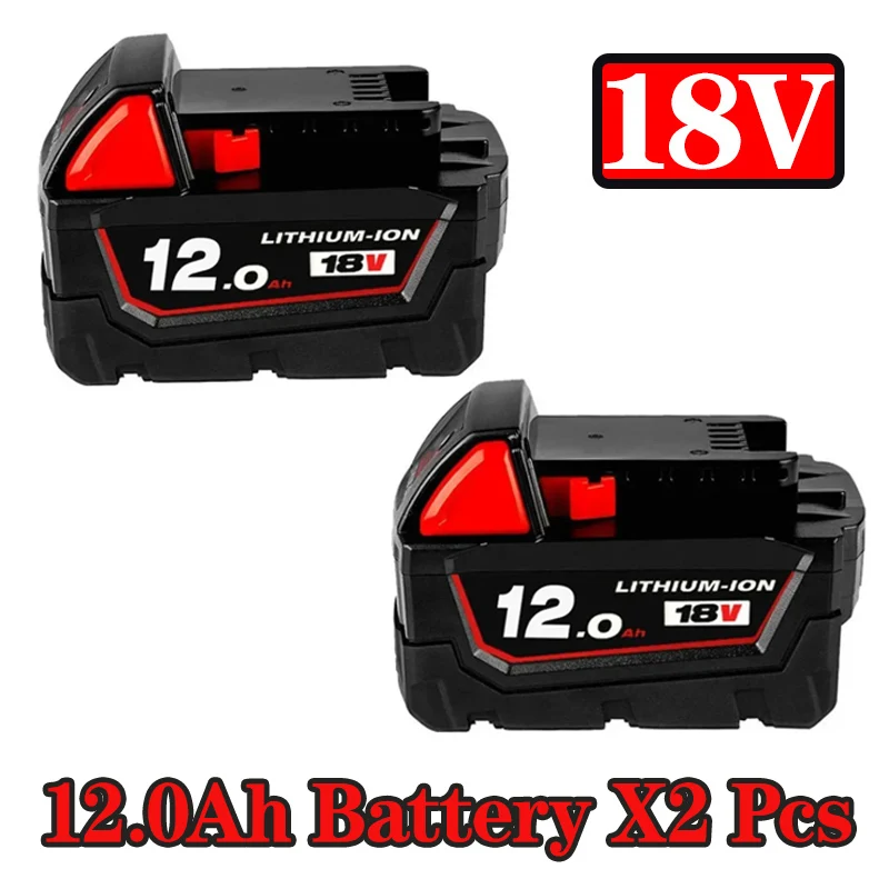 

Original for Milwaukee m18 Battery 18V 12000mAh Li-Ion Replacement Battery 48-11-1815 M18B2 M18B4 M18BX L50 Cordless Power Tools