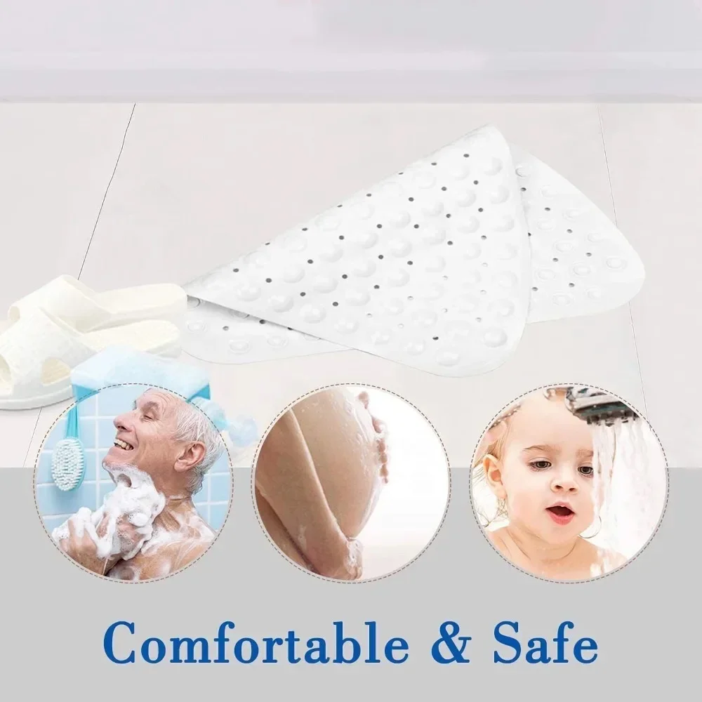 1 قطعة حصيرة دش كونر غير قابلة للانزلاق للحمام مع أكواب شفط ، 21x21 بوصة آمنة بولي كلوريد الفينيل حمام حصيرة حوض الاستحمام البساط اكسسوارات الديكور الحمام