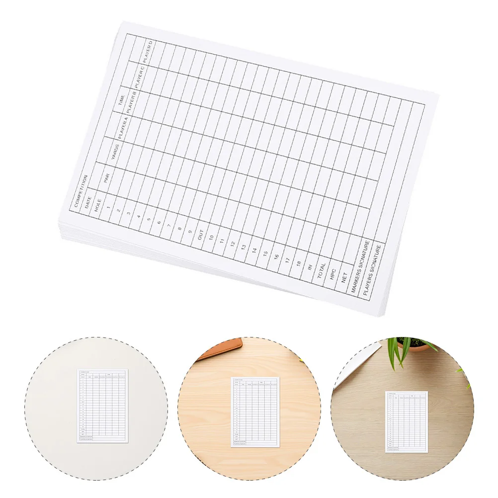 

20pcs Golf Scorecards Double-Sided Coated Paper Portable Premium Score Record Tool For Sports Competition Outdoor Use
