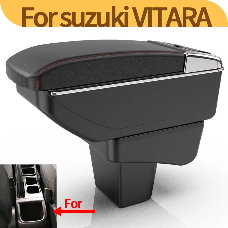 

Для Suzuki Vitara автомобильный подлокотник модификация внутренняя центральная консоль многофункциональный ящик для хранения с подстаканником автомобильные аксессуары