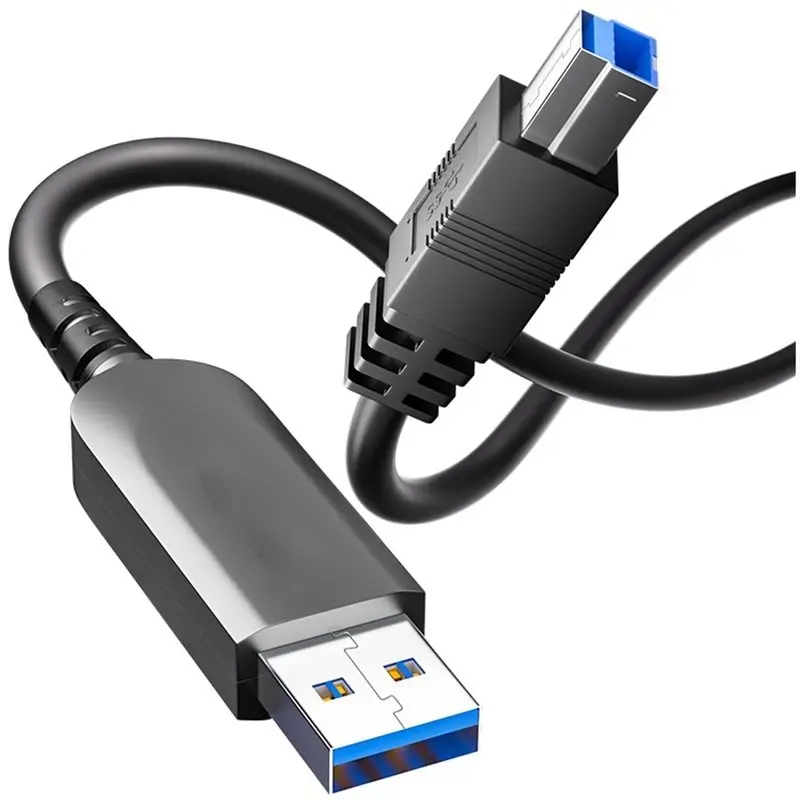 FULL-USB3.2 A To B Extension Cable Active Optical USB 10Gbps Fiber Optic Cable Type A Male To Type B Male USB Extension Cord