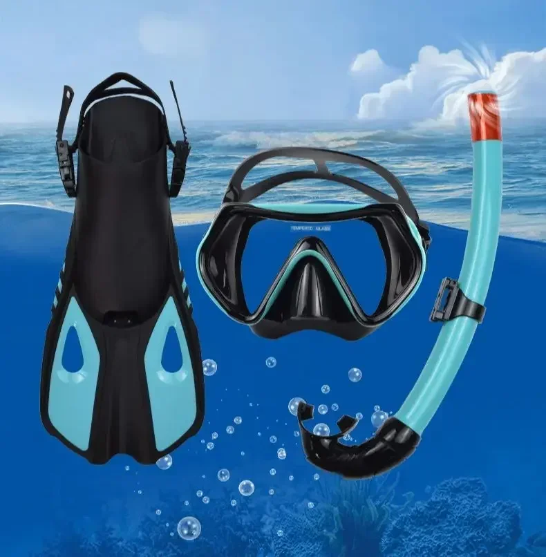 

Outdoor Water Sports Snorkeling Set Diving Goggles Adjustable Flippers Wet Underwater Snorkel Diving Mask Set