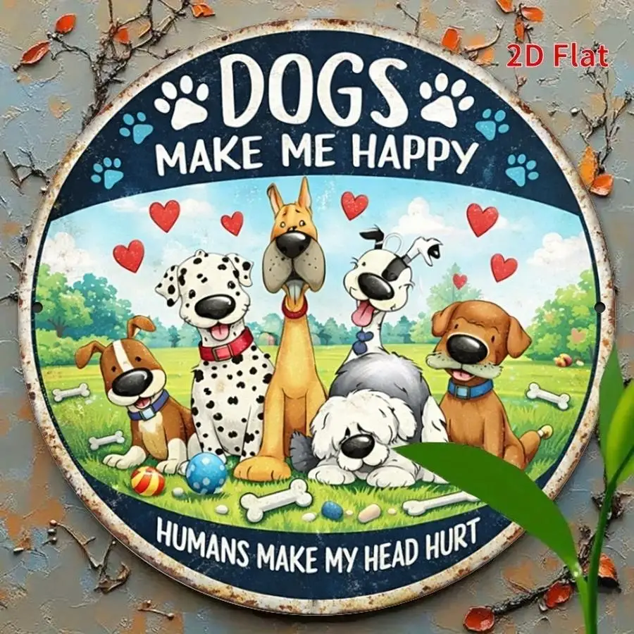 1/5/10/20/50/100pcs 2D Flat - [2D Flat] 20Cm X 20Cm - Dog Makes Me Happy, Humans Make Me Headache Sign, Living Room, Porch, Dog