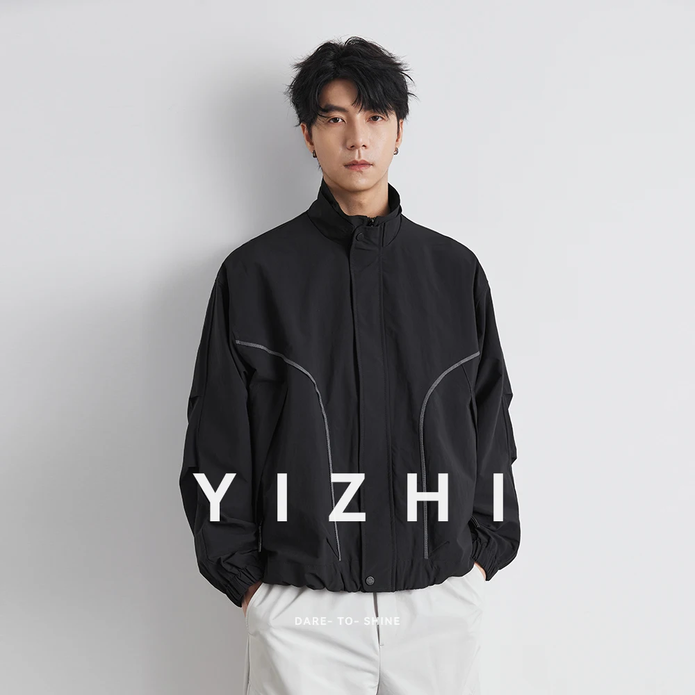 가을 새로운 미국 스탠드 칼라 자켓 남자 파일럿 루즈 자켓 코트 스포츠 야외 방풍 방수 작업복 탑 코트