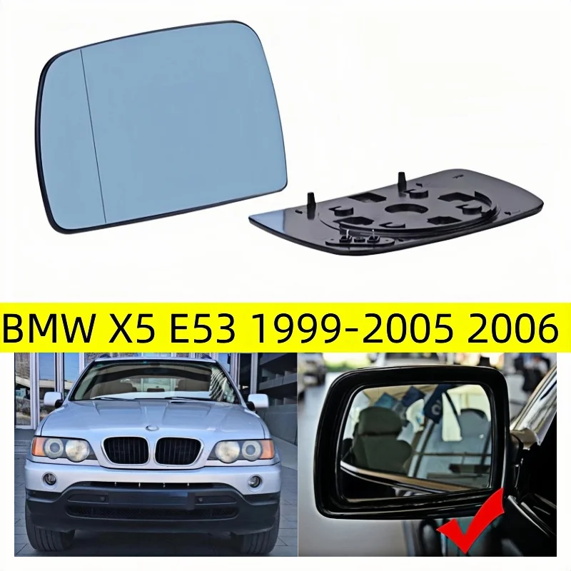 

Side blue White heated wing mirror Glass Wide Angle rearview mirror BMW X5 E53 1999 2000 2001- 2003-2005 2006 Automotive lenses