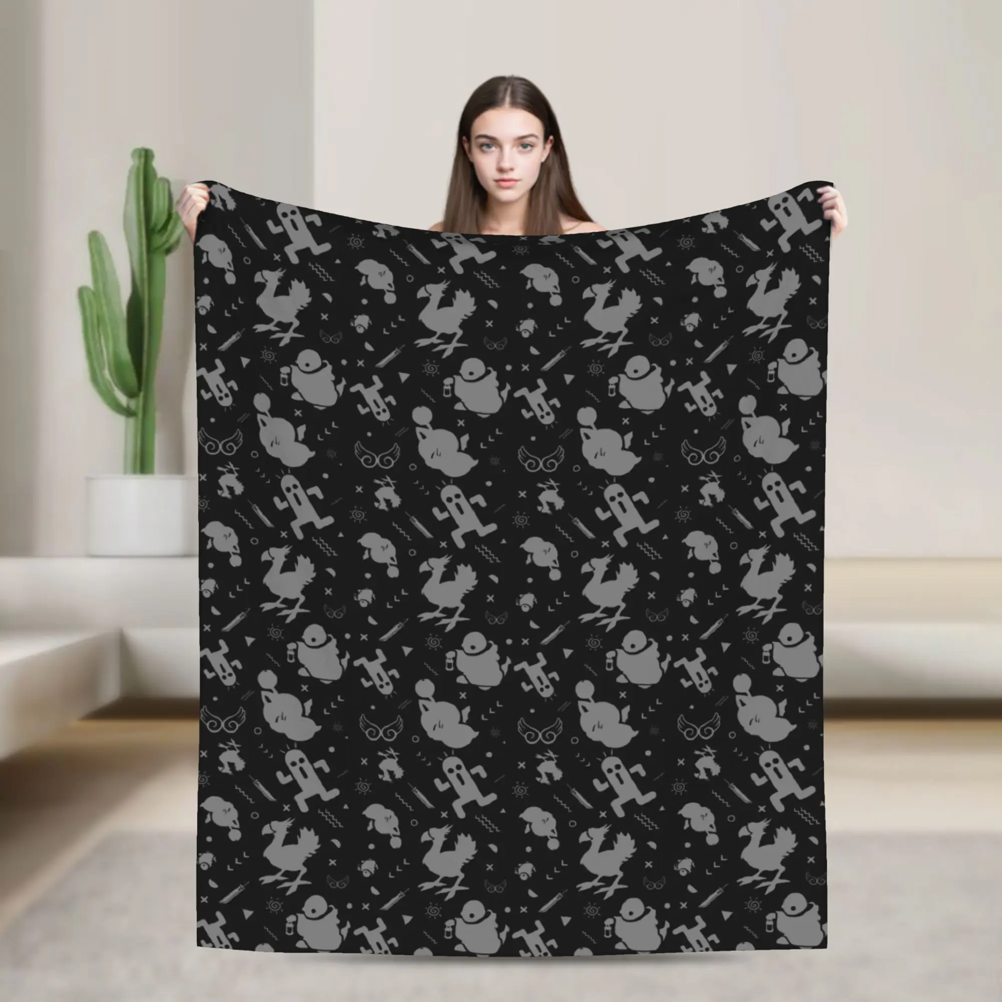 Finals Fantasys Pattern Blanket Flannel Game  Ultra-Soft Throw Blankets for Car Sofa Couch Bedspread