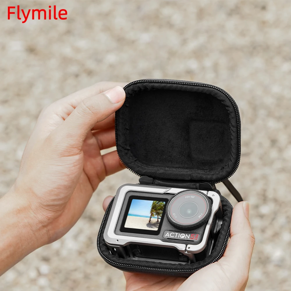 Flymile Mini-Tasche für DJI Osmo Action 5 Pro, Käfig-Aufbewahrungskoffer, halboffen, Schnellverschluss-Tragetasche, Zubehör
