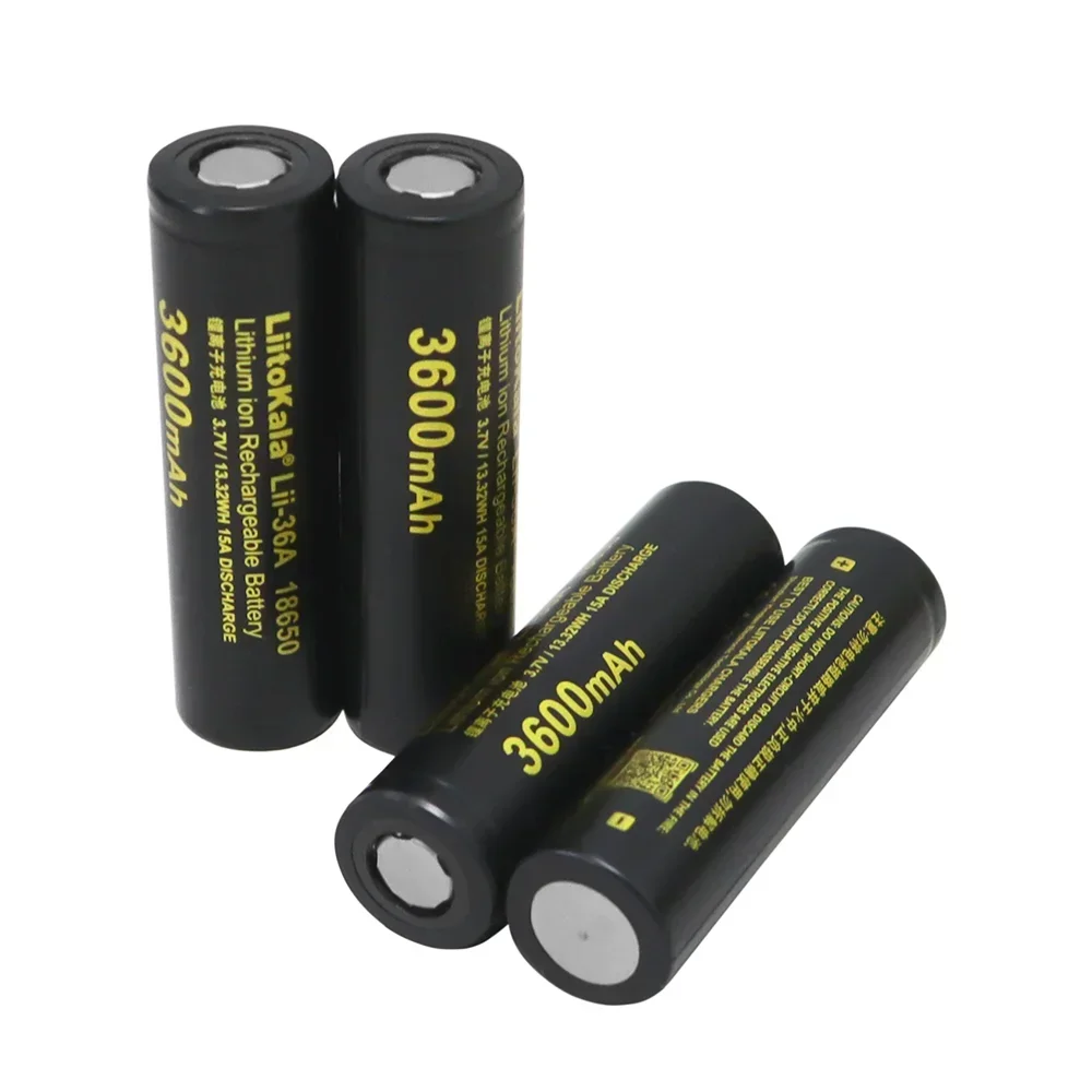 New LiitoKala LII-36A 18650 3600mAh 3.7V Lithium Rechargeable Battery 10A Discharge for Electric toys Flashlight Batteries