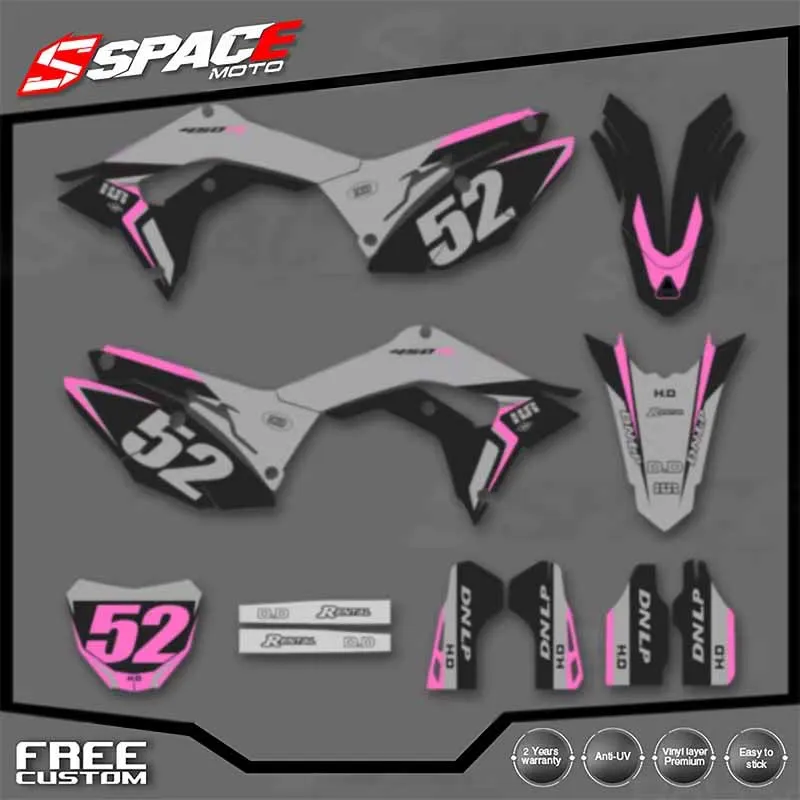 الفضاء مخصص للدراجات النارية الرسومات خلفية مائي لهوندا 2018 CRF250 17-18CRF450 2019-2020 CRF250 450 الشارات ملصقات أطقم 10