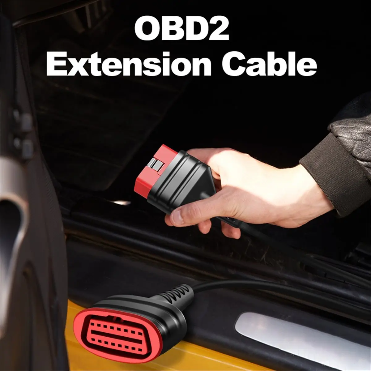 A67F OBD2 Extension Cable 16 Pin Male to Female Car Diagnostic Extender Cable Automotive Adapter Cord Universal