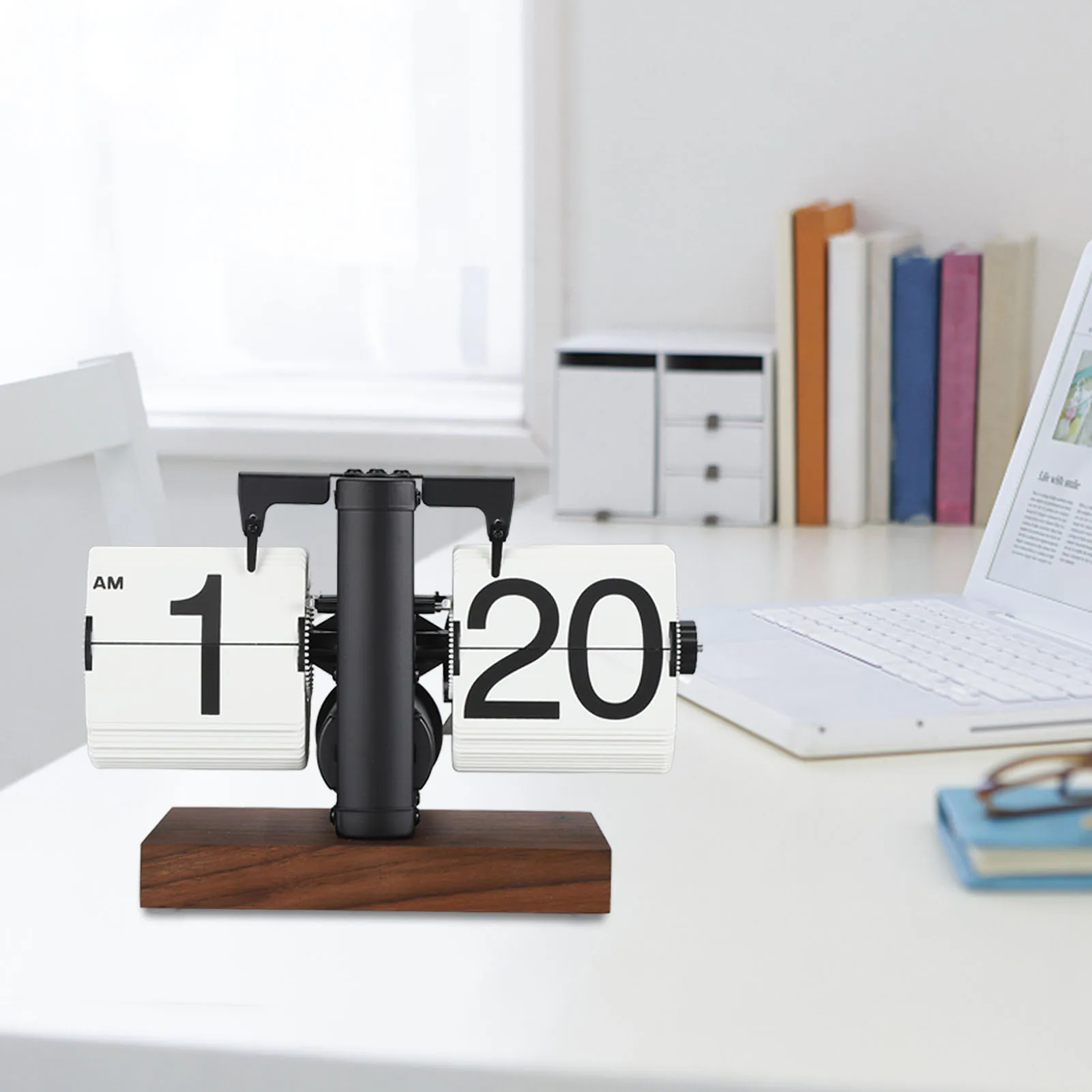 Mechanical  Clock Digital  Clock 12h Single Sided Large Numbers Rotary Knob Adjust Retro for Office