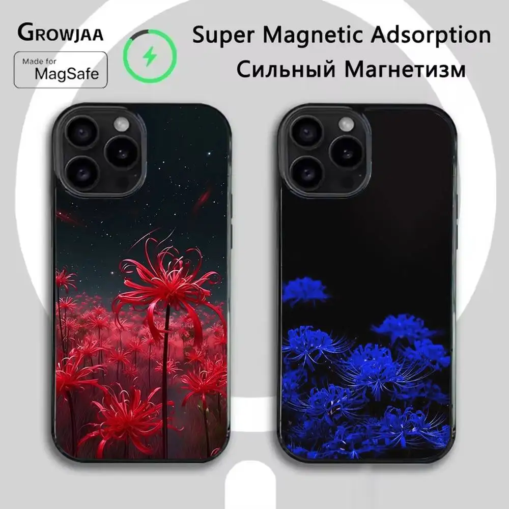 

Lycoris Radiata Flower Phone Case For iPhone 16e,16,15,14,13,12,11,Plus,Pro,Max,Mini Magsafe Magnetic Wireless Charging