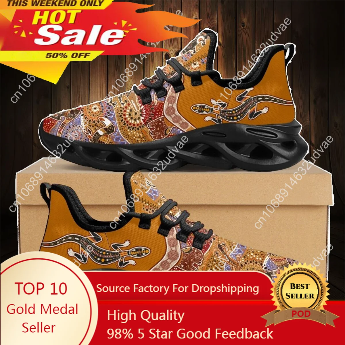 

Australia Aboriginal Lizard Indigenous Art Design Sneakers Casual Mesh Swing Shoes Women's Outdoor Lace-up Tennis