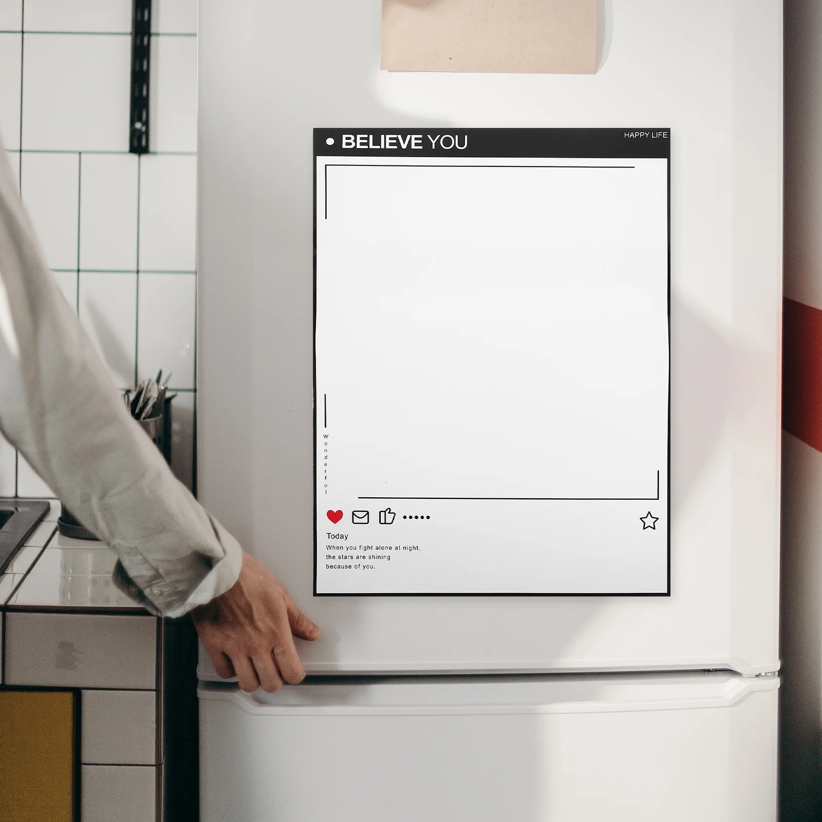 

1 Sheet Magnetic Whiteboard Paper Kitchen Message Board for Grocery List Shopping Pad Refrigerator Reminder Note Taking