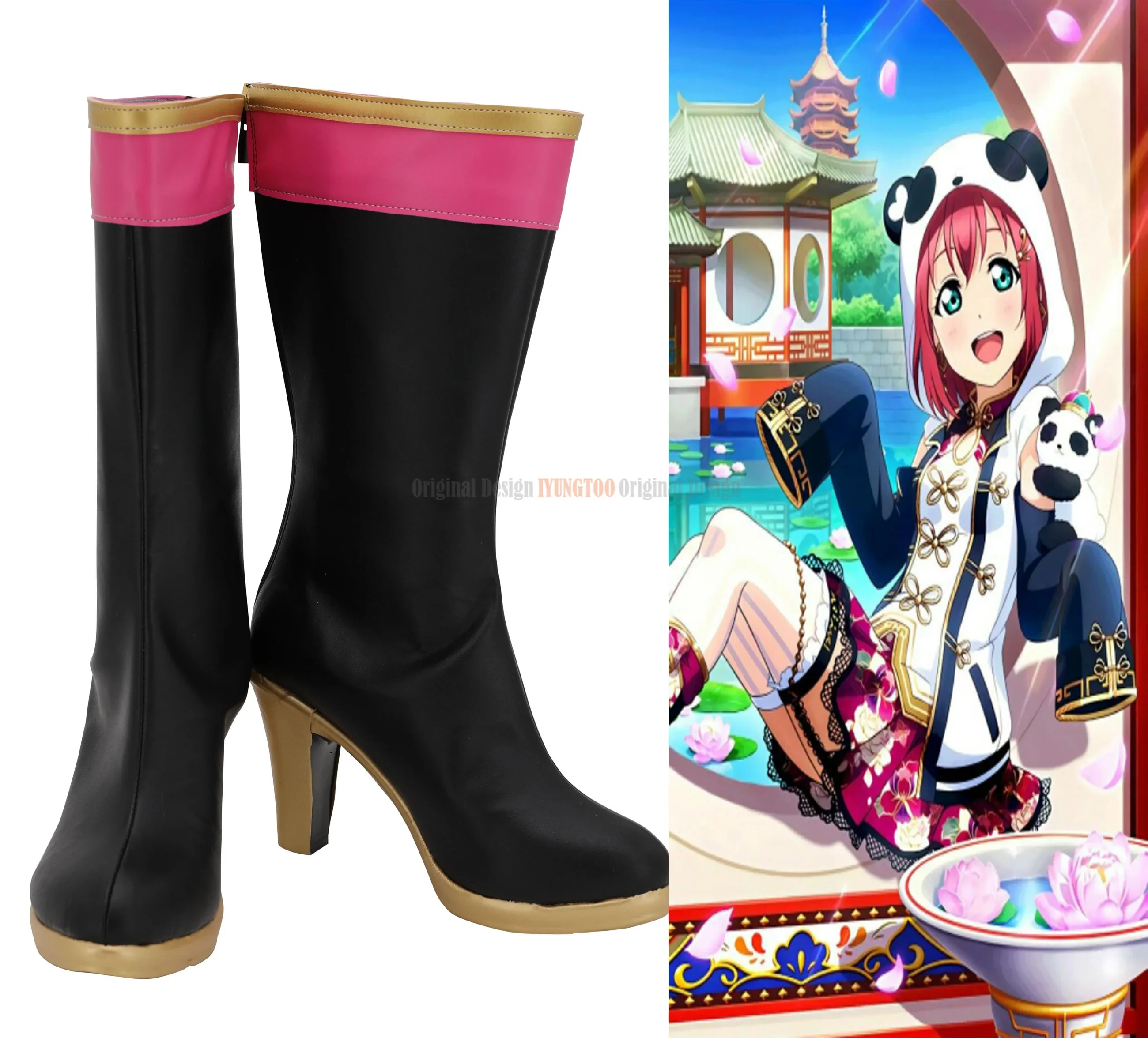 

Lovelive Ruby Kurosawa Shoes Cosplay Love Live Ruby Cosplay Boots Black High Heel Shoes Custom Made Halloween Shoes