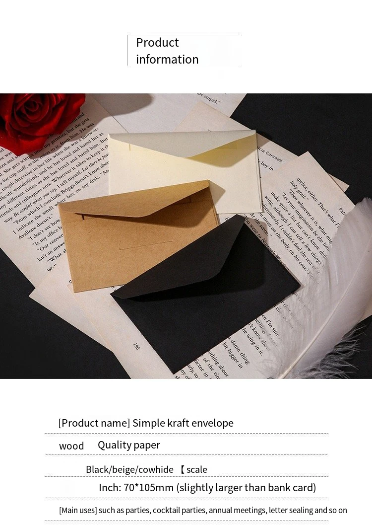 100 Stück Kraft-Mini-Umschläge, braune Kraft-Umschläge für Geschenkkarten und Visitenkarten, 3 klassische Farben, 10,5 x 7 cm/4 x 2,8 Zoll – Detail 3