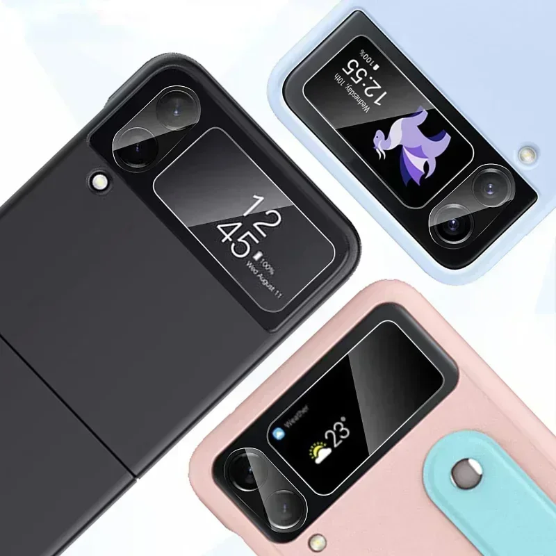 สำหรับ Flip4 Flip3ตัวป้องกันเลนส์กล้องสำหรับ Samsung Galaxy Z flip 4 3เลนส์กล้องแบบเต็มพื้นที่กระจกฟิล์มป้องกันแบบพับ4 5g