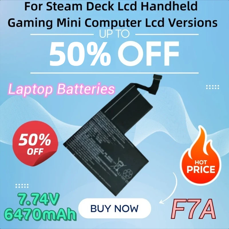 

Совершенно новый высококачественный аккумулятор для ноутбука 7,74 В 6470 мАч F7A для портативного игрового мини-компьютера Steam Deck ЖК-дисплея