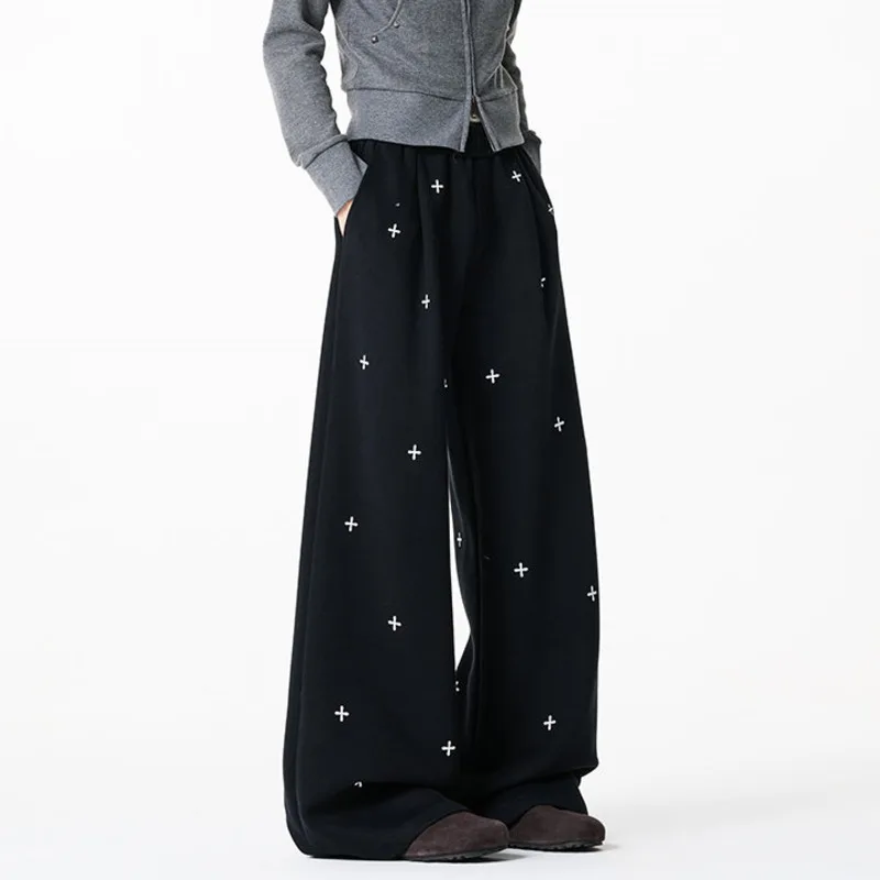LUZHEN 2026 New Fashion Pattern Printed Elastic Waist Straight Casual Sweatpants Men Handsome Loose Sports Male Trousers JY7812
