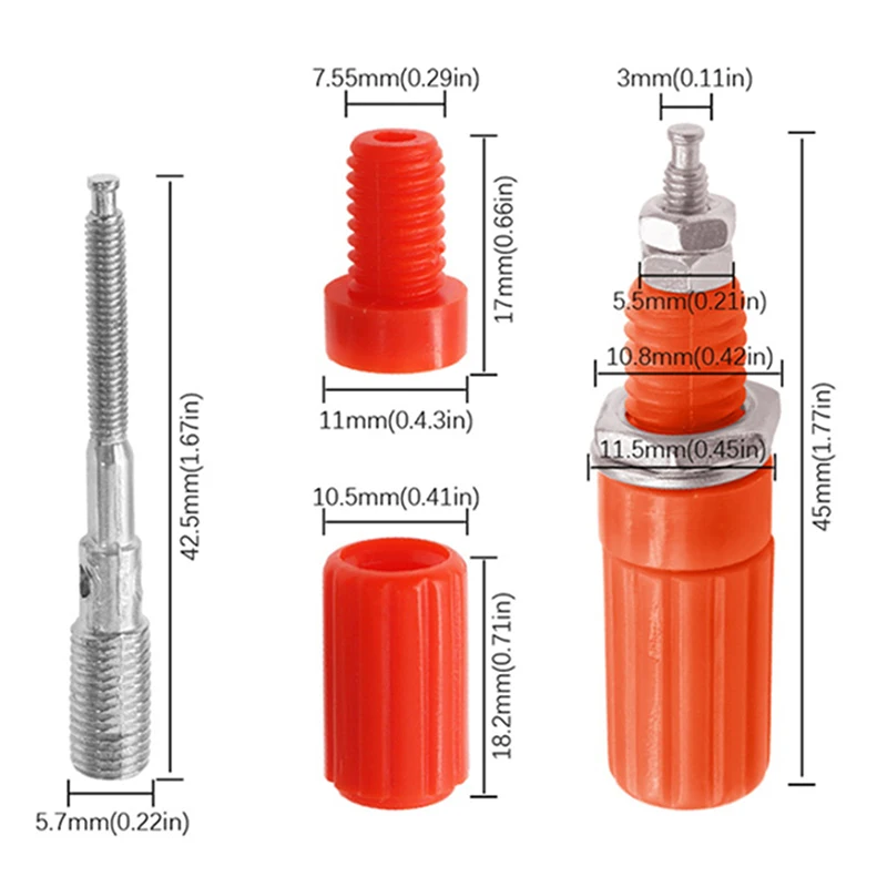 5 قطعة 4 مللي متر الموز المقبس M3x45mm ملزمة آخر الجوز محطة كهربائية لتقوم بها بنفسك الأسلاك موصل ملحق للمشروعات الإلكترونية
