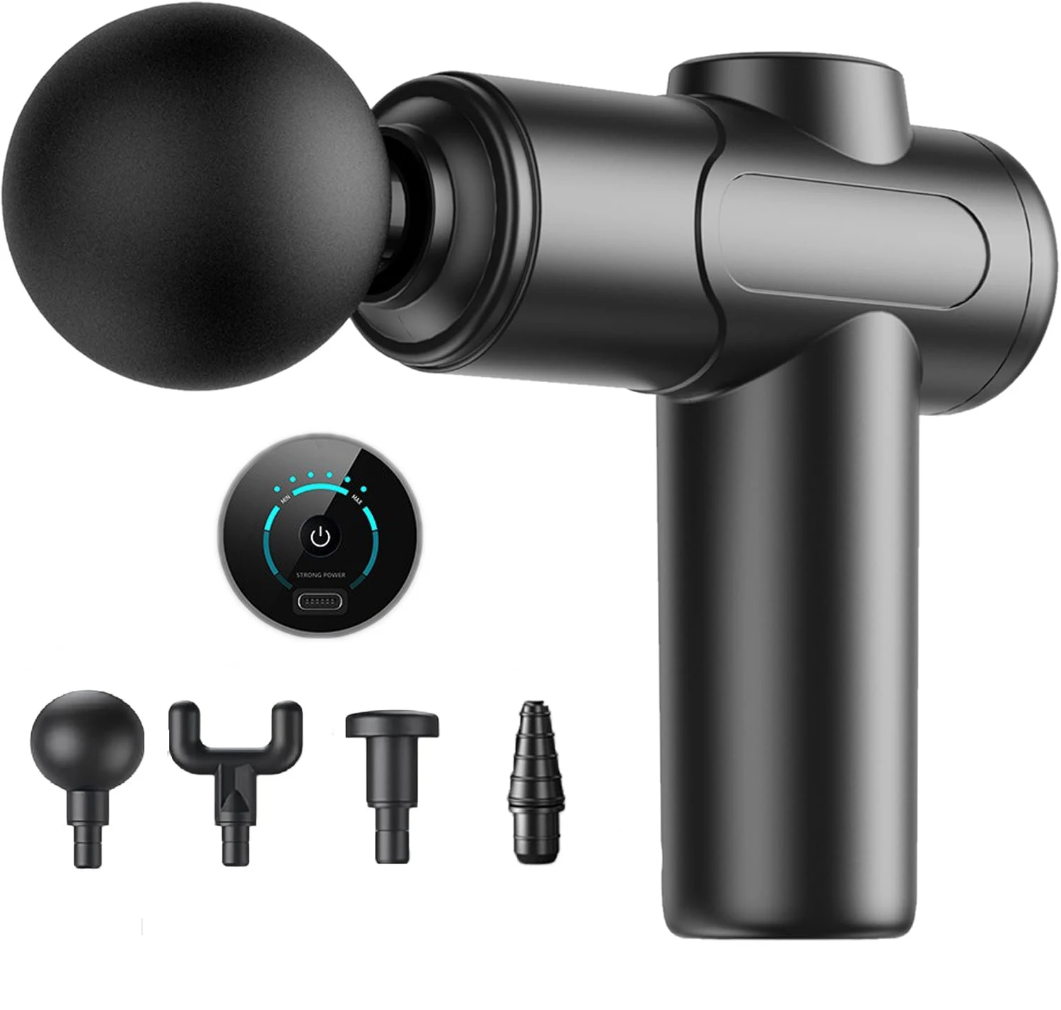 

Massage Gun, Deep Tissue Back Massage for Athletes for Pain Relief, Percussion Massager with 6speeds 4 massge heads