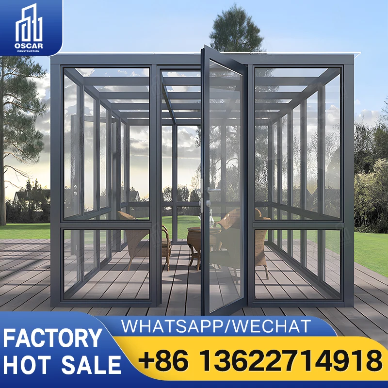 Aluminum Sunroom DIY Kits for Patio Garden Backyard Swimming Pool Deck Terrace France UK USA Factory Direct Customizable