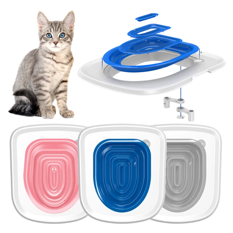 Cat Toilet Training Kit Reusable Puppy Cat Litter Mat Cat Toilet Trainer Toilet Pets Cleaning Cats Training Product