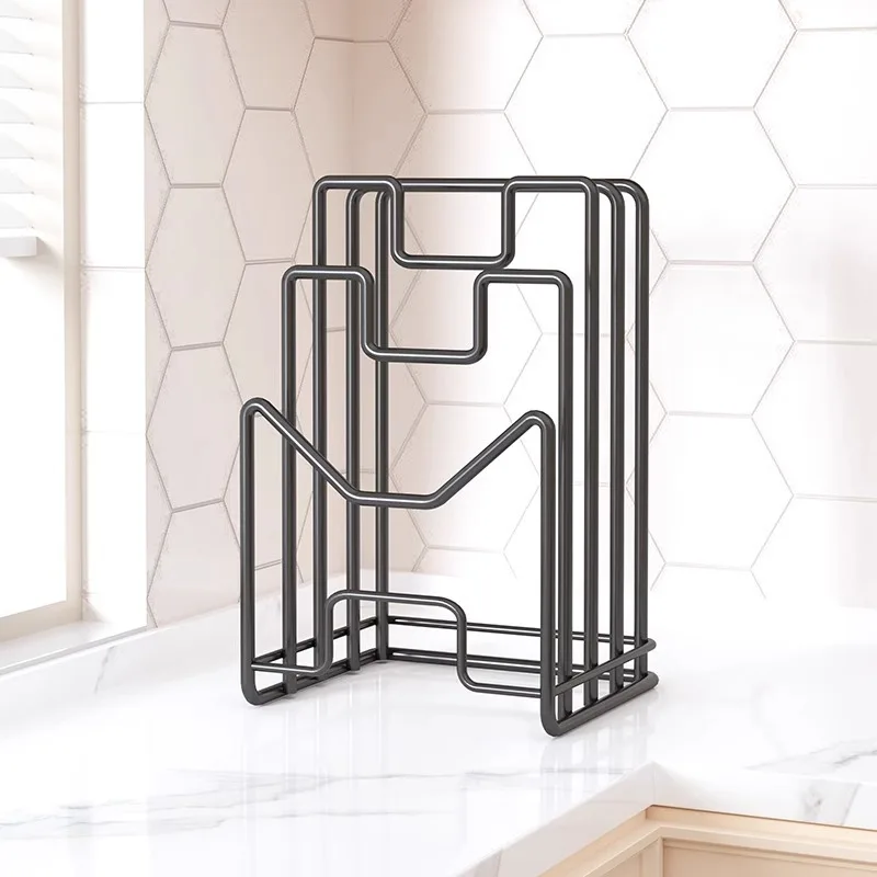 Multi-functional Countertop Cutting Board Holder Pot Lid Rack Household Kitchen Desktop Storage