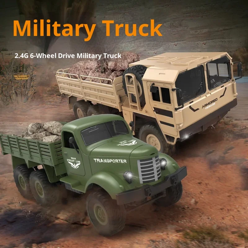 Rc Auto Vrachtwagen 1:16 2.4g 6wd Afstandsbediening Auto Speelgoed Simulatie Militair Voertuig Model Vierwielaandrijving Afstandsbediening auto Speelgoed