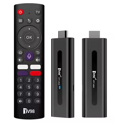 TV98 ATV H313 Mini TV Stick 8K 2.4G/5G WiFi Quad Core BT5.0 Android TV Stick 14.0 Set Top Box for Network Media Player
