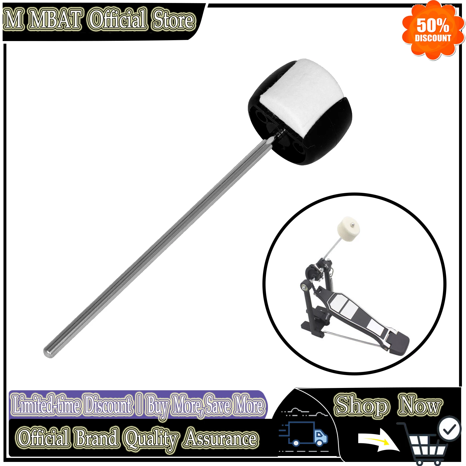black-bass-drum-beater-with-shaft-high-density-felt-head-metal-rod-for-drum-kit-pedal-single-double-pedal-percussion-accessories
