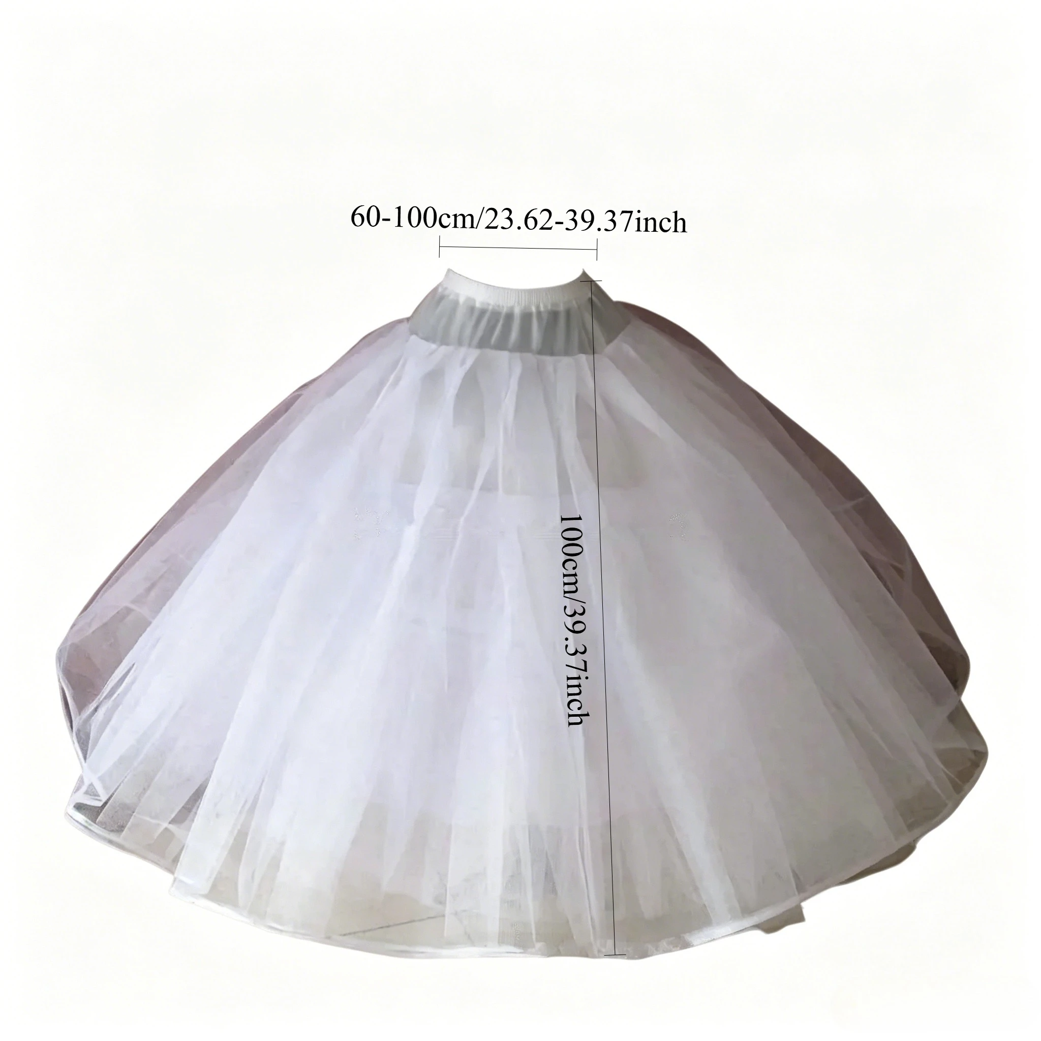 No Hoop 6 Layers Net Plus Ball Gown Dress Bridal Women's Crinoline Petticoat Underskirt Waist with Elastic for Wedding