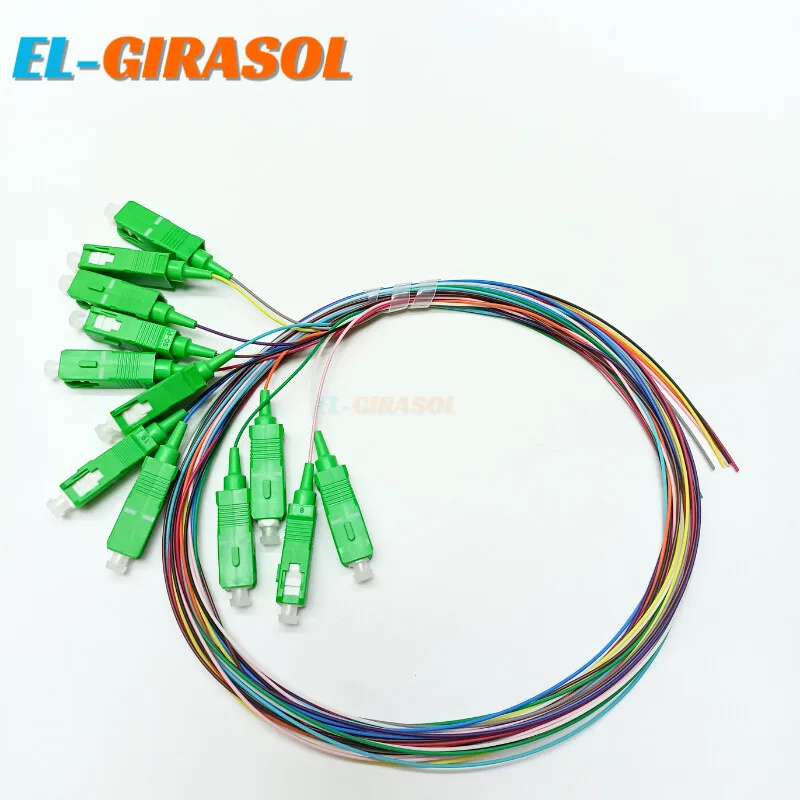 

12 Colored SC / APC SM 0.9mm Fiber Optical Pigtail Simplex Single Mode 1/1.5meter PVC 12Colour Fibra Optica FTTH