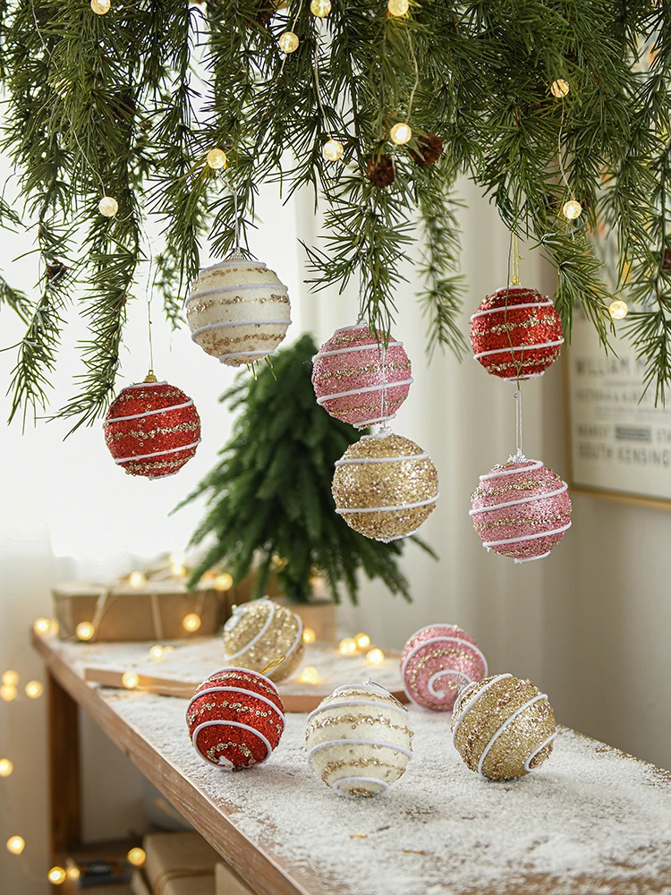8CM Christmas ball decoration foam adhesive powder process